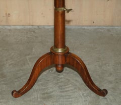 Antique Victorian Hardwood & Brass Round Military Campaign Side End Table