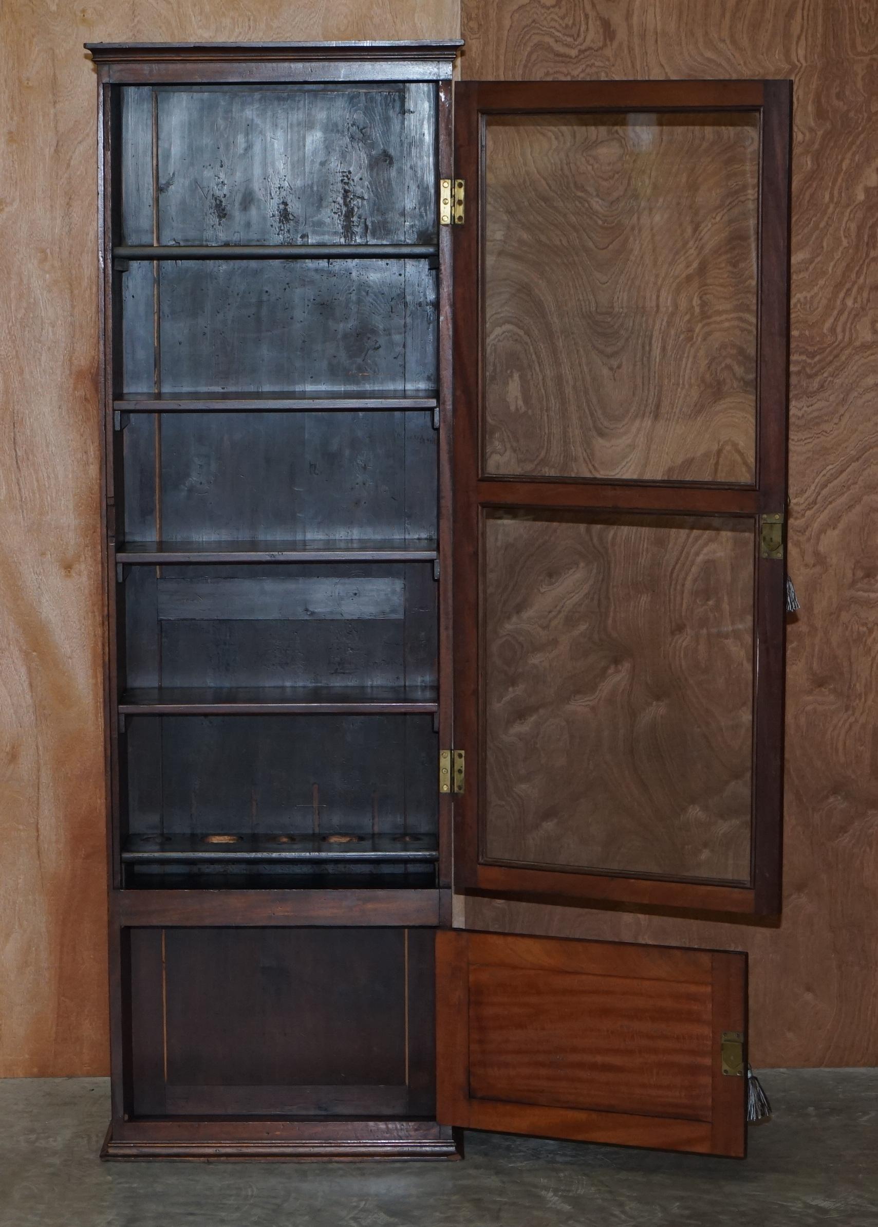 Antique Victorian Hardwood Gun Case or Cupboard Converted into Library Bookcase 7