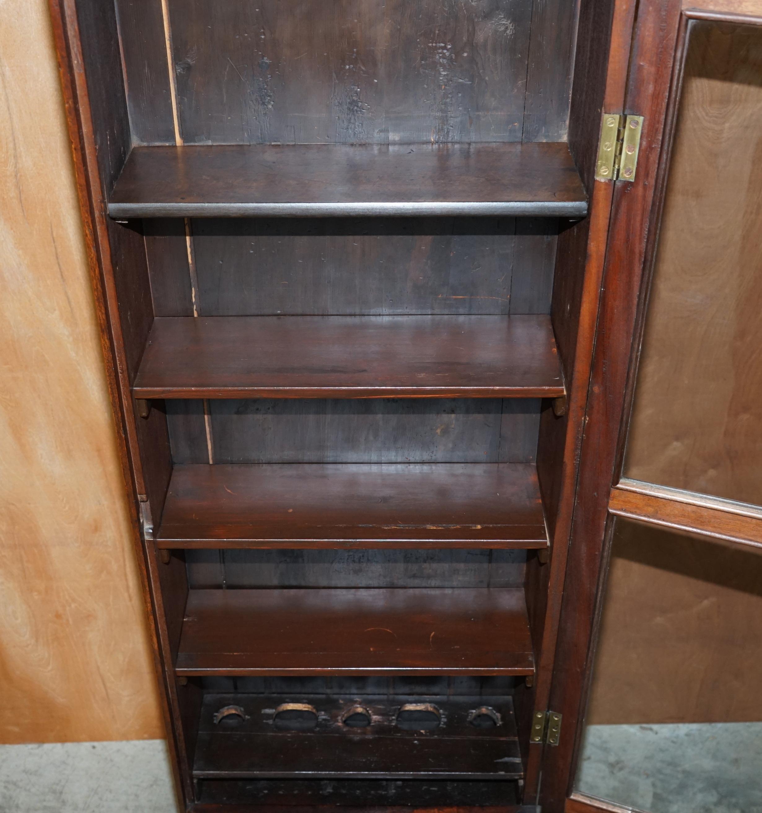 Antique Victorian Hardwood Gun Case or Cupboard Converted into Library Bookcase 10