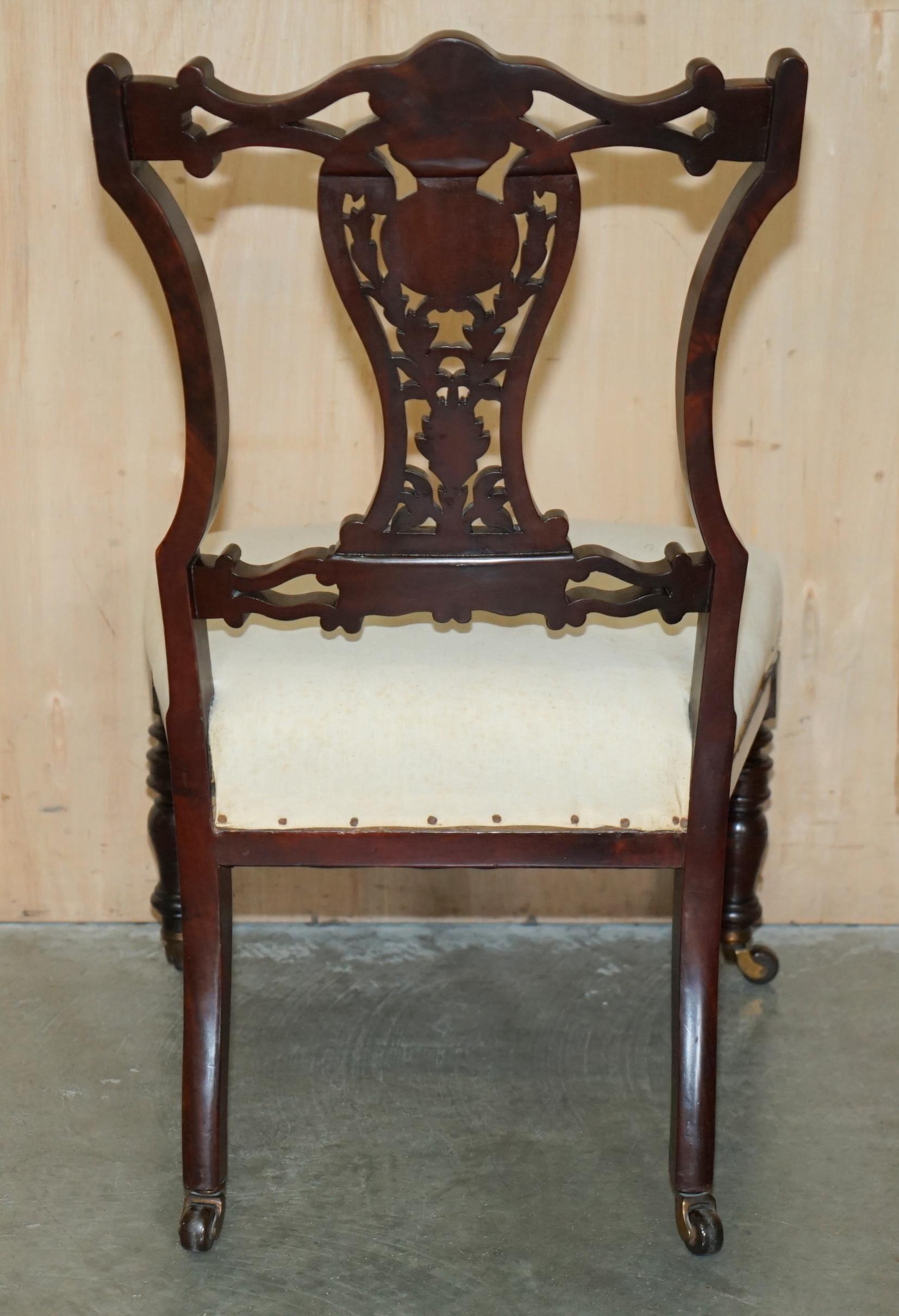 ANTIQUE VICTORIAN HARDWOOD SALON NURSING CHAIR WITH STUNNiNG INLAID BACK PANEL For Sale 8