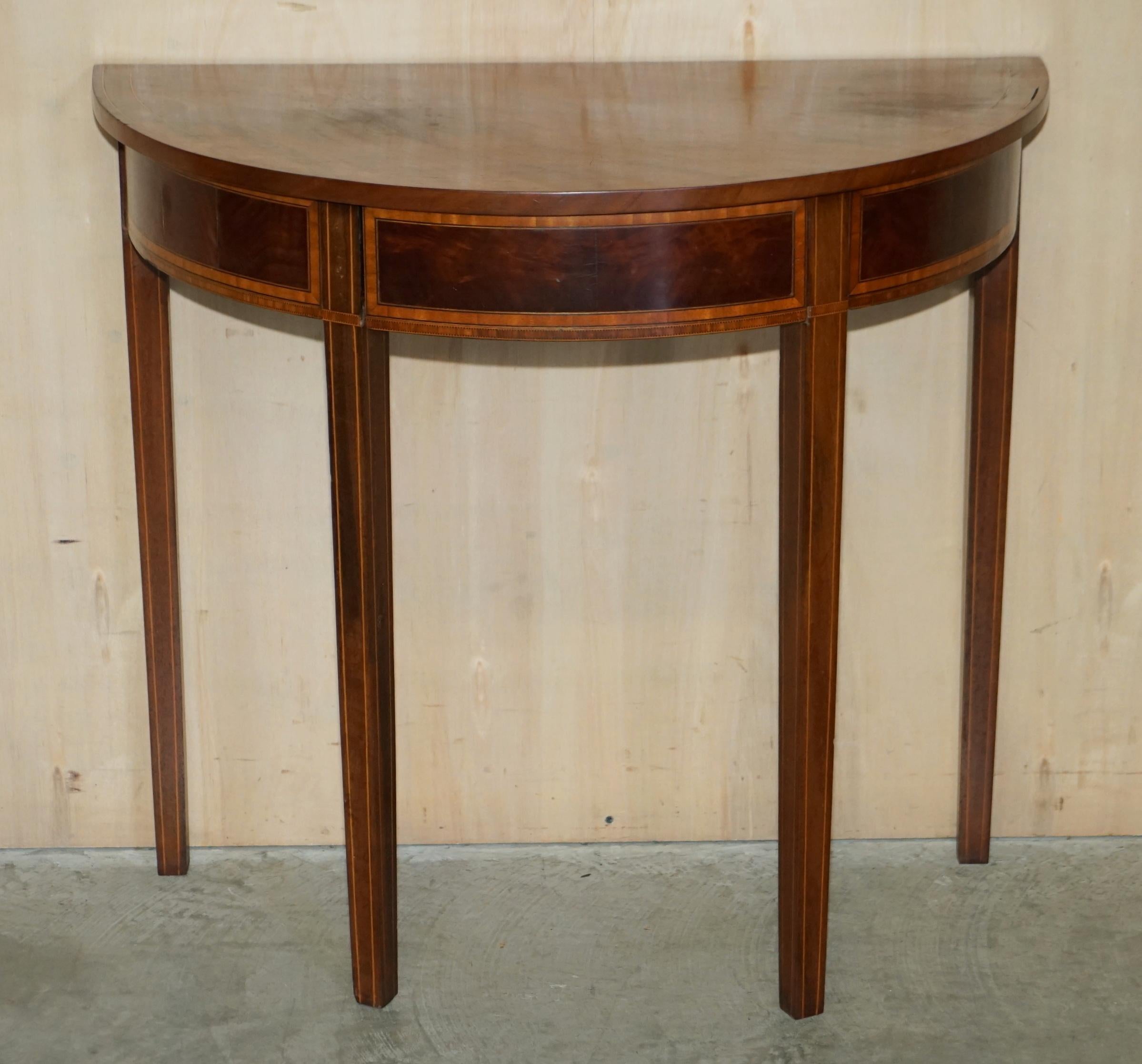 fluted half moon console table