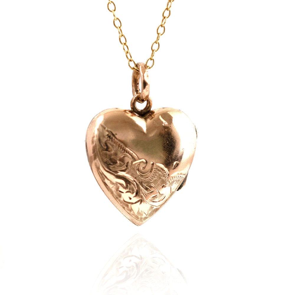 Women's Antique Victorian Heart 9 Carat Gold Locket Necklace