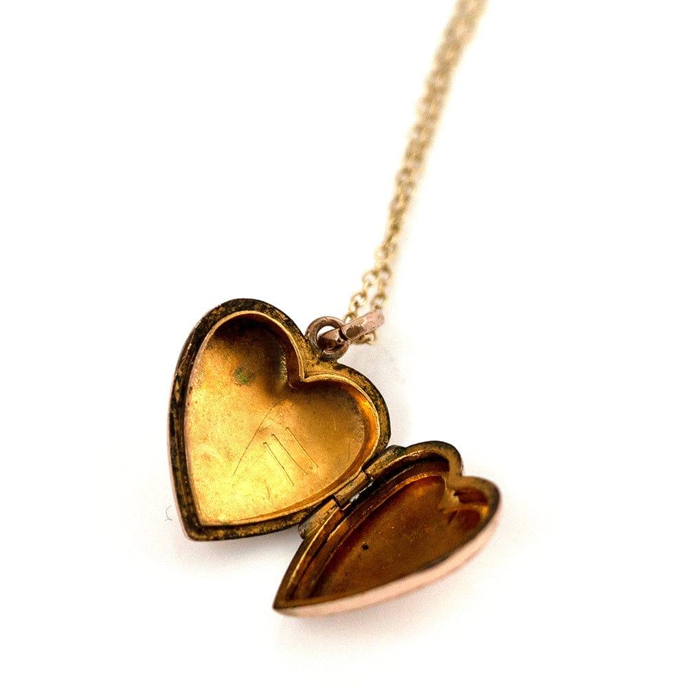Antique Victorian Heart 9 Carat Gold Locket Necklace 1