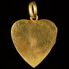 Antique Victorian Heart Locket 18 Carat Gold Diamond Sapphire Ruby, circa 1880