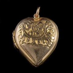 Antique Victorian Heart Locket 9 Carat Gold, circa 1900