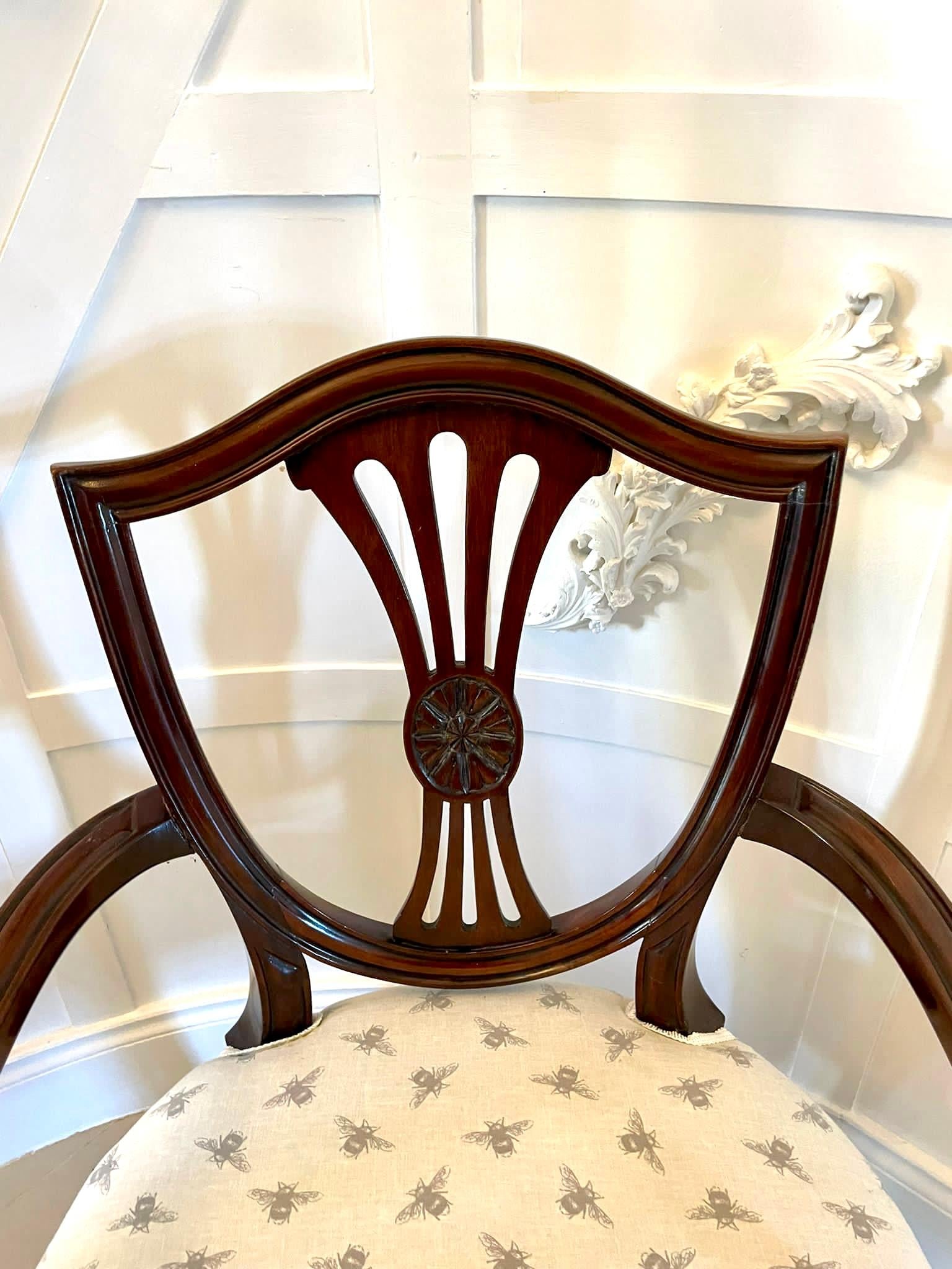Antique Victorian Hepplewhite Style Mahogany Armchair For Sale 3