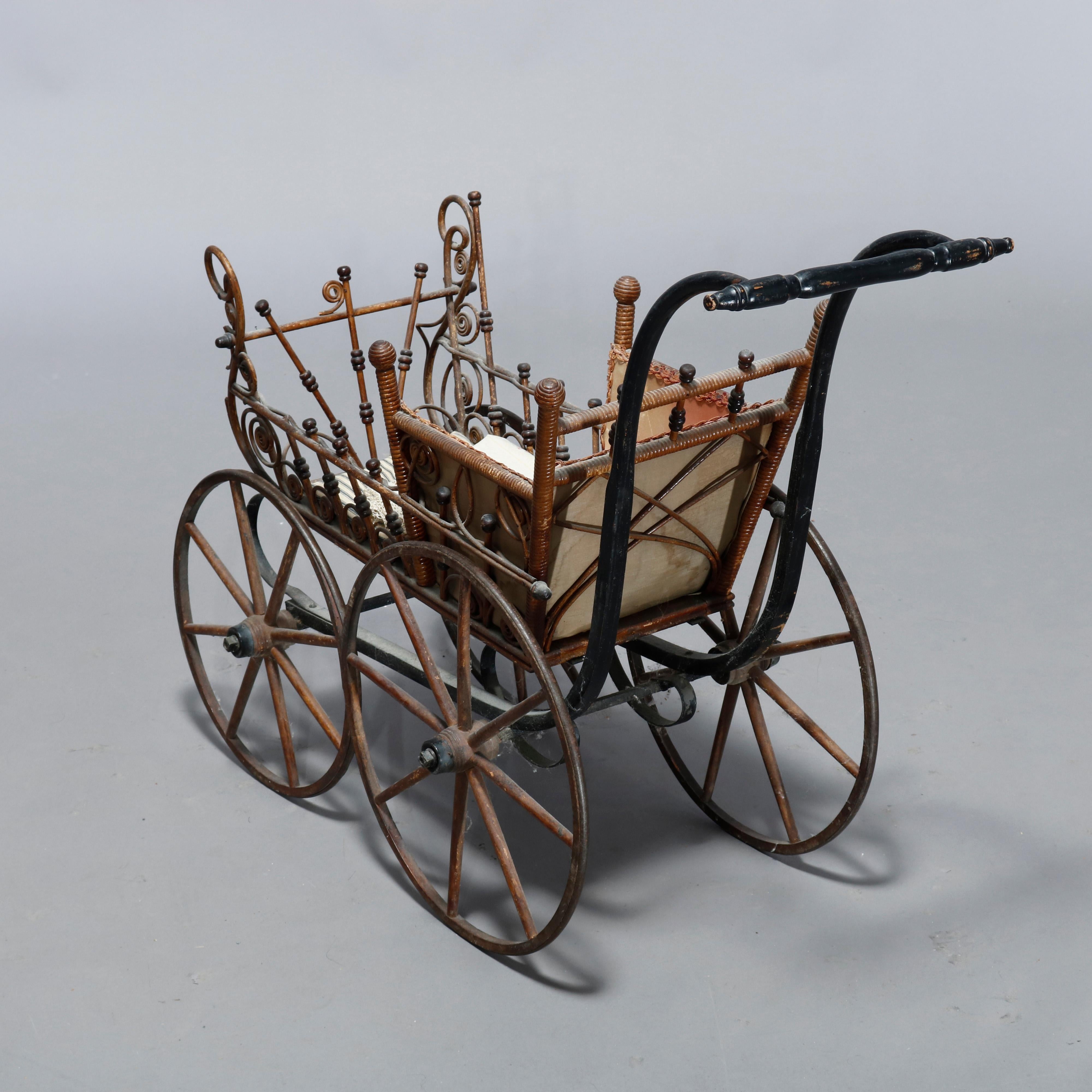 old wicker baby carriage