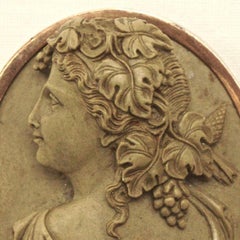Antique Victorian High Relief Lava Cameo Brooch with a Gold Filled Setting