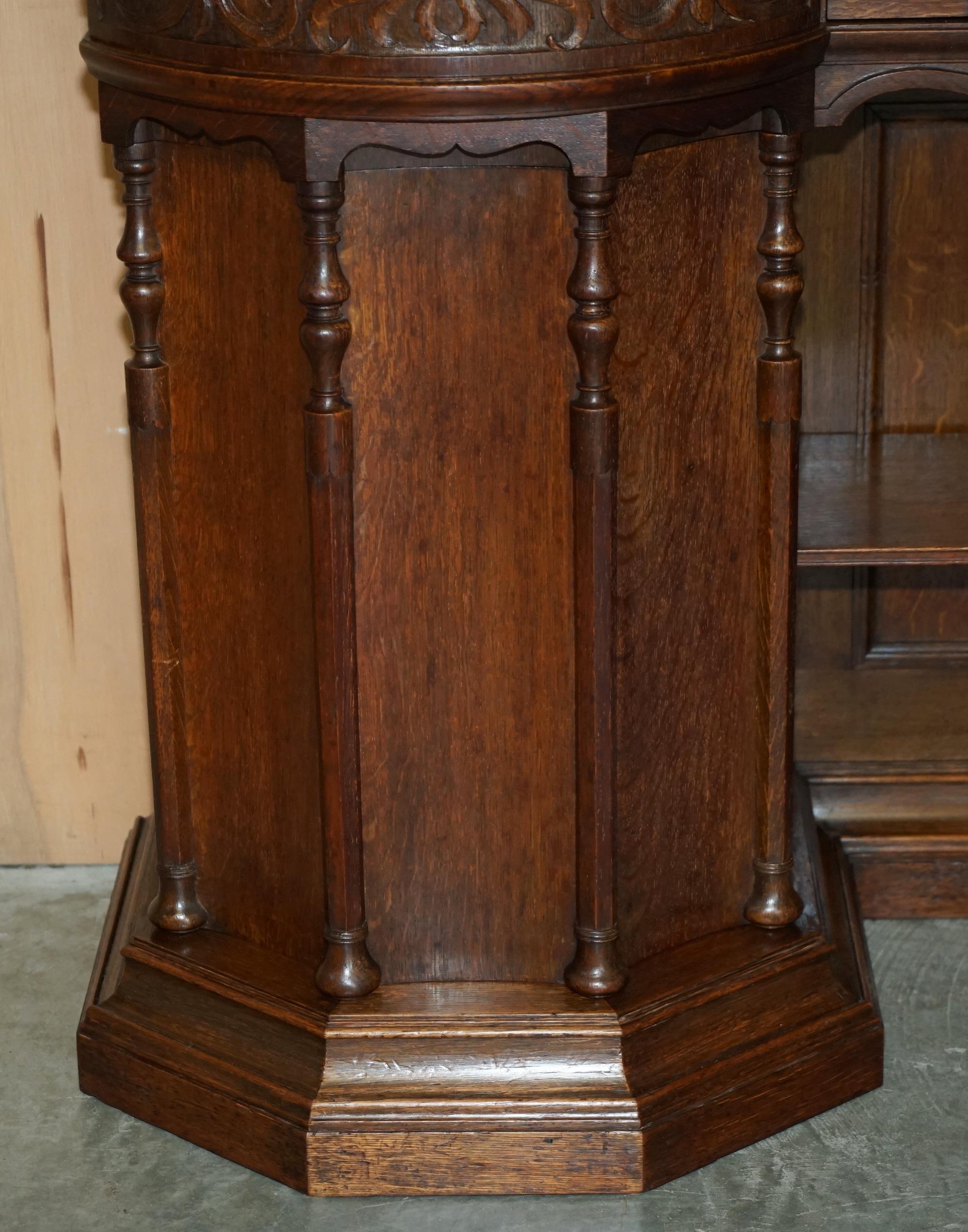 Antique Victorian Holland & Sons Mount Street London Hand Carved Display Cabinet For Sale 6