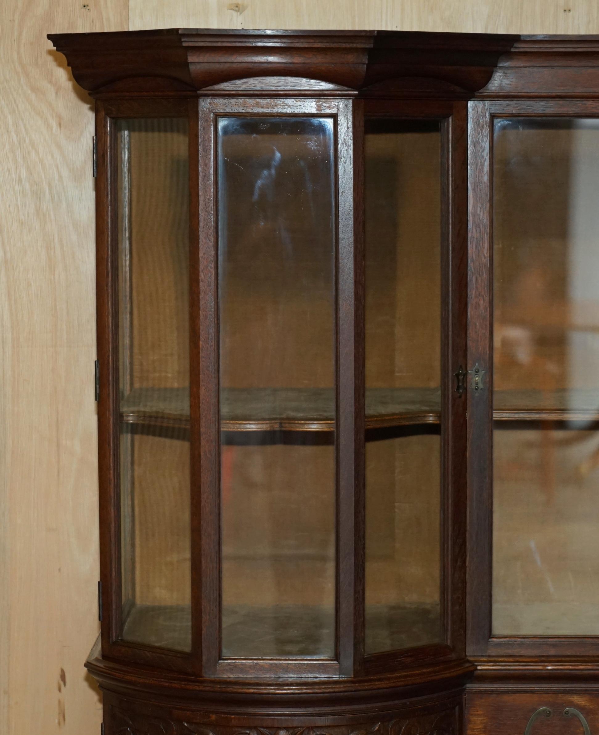 Antique Victorian Holland & Sons Mount Street London Hand Carved Display Cabinet For Sale 1