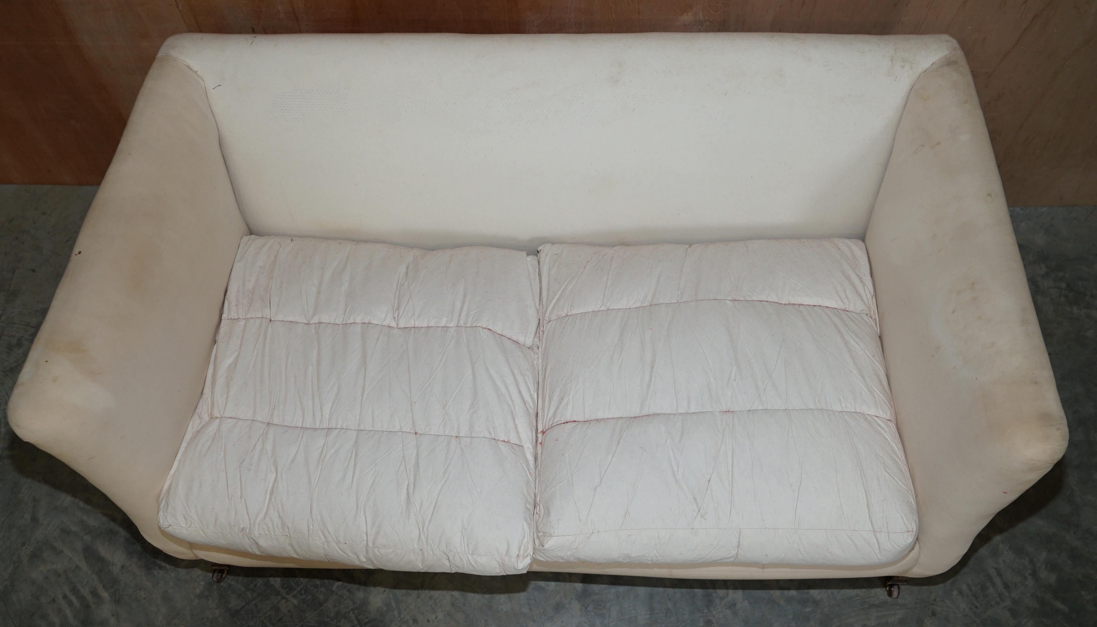 Antique Victorian Howard & Son's Berners Street Small Two Seat Library Sofa 1