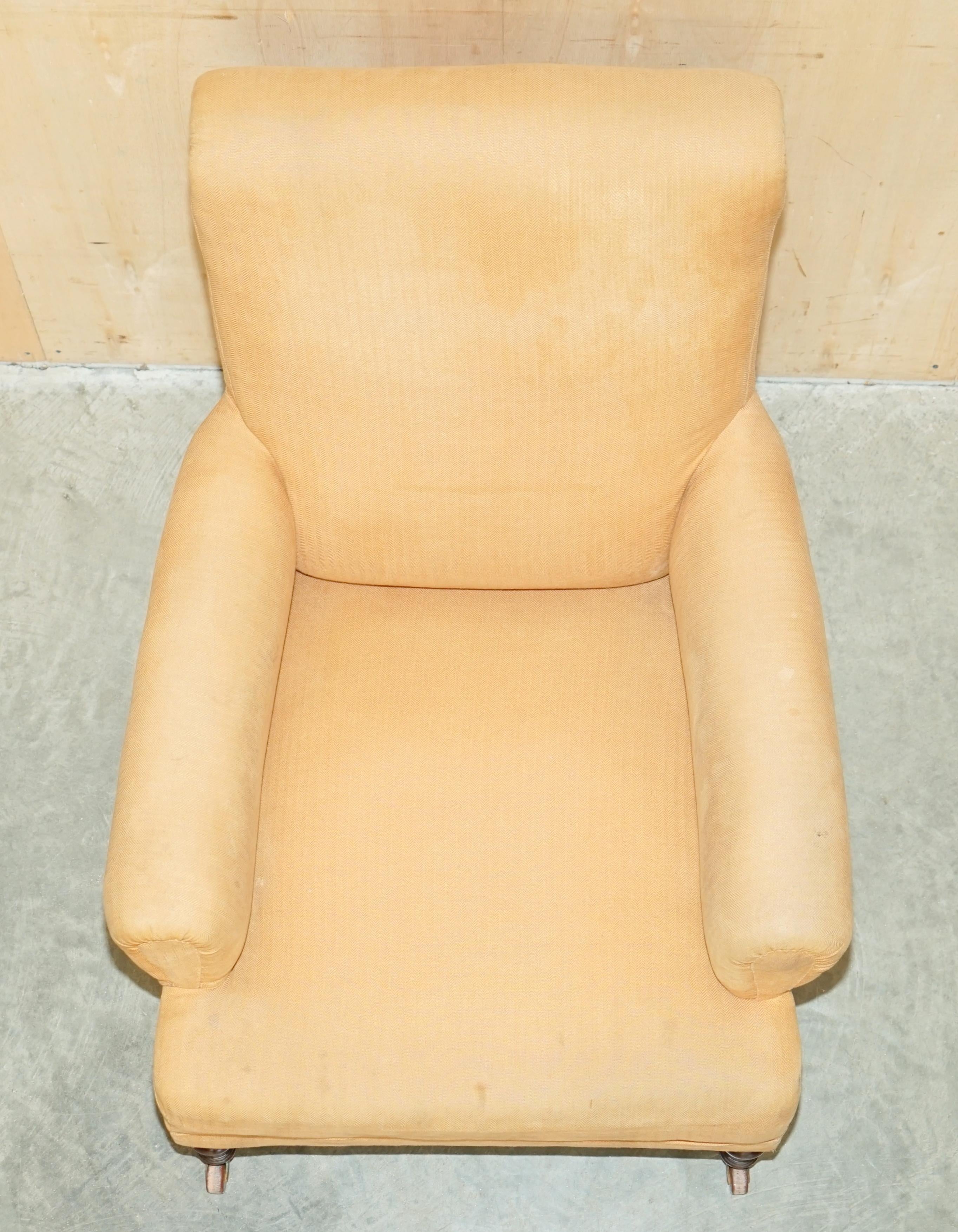 ANTiQUE VICTORIAN HOWARD & SON'S STYLE LIBRARY READING ARMCHAIR FOR UPHOLSTERy 7