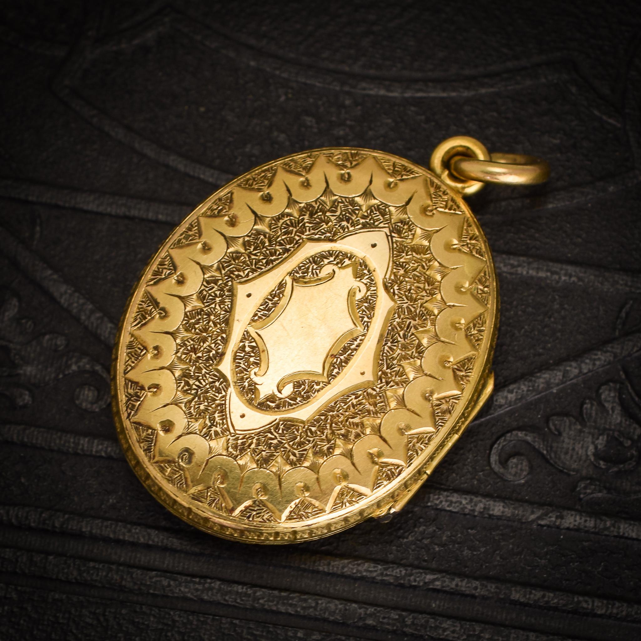 Antique Victorian in Memory of Oval Mourning Locket 1