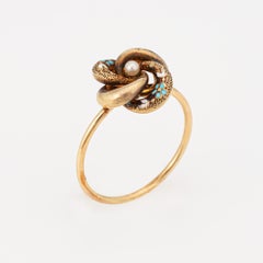 Antique Victorian Infinity Knot Ring Conversion 14k Yellow Gold 5.5 Fine Jewelry