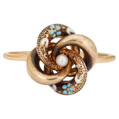 Antique Victorian Infinity Knot Ring Conversion 14k Yellow Gold 5.5 Fine Jewelry