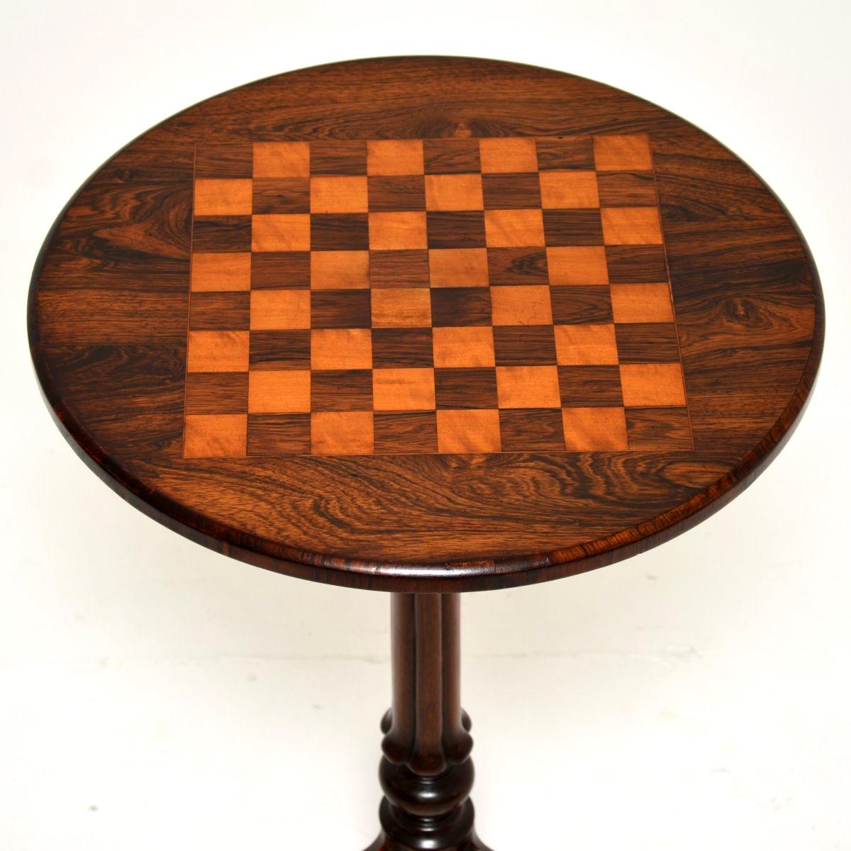 Britannique Ancienne table d'échecs victorienne en marqueterie en vente