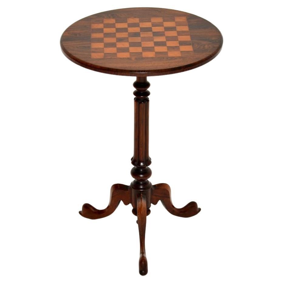 Ancienne table d'échecs victorienne en marqueterie