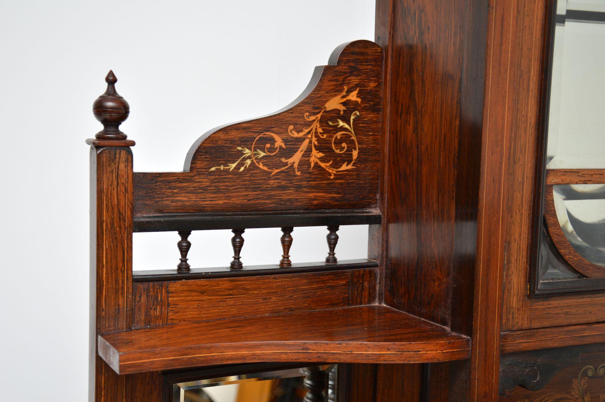Antique Victorian Inlaid Chiffonier Cabinet 2