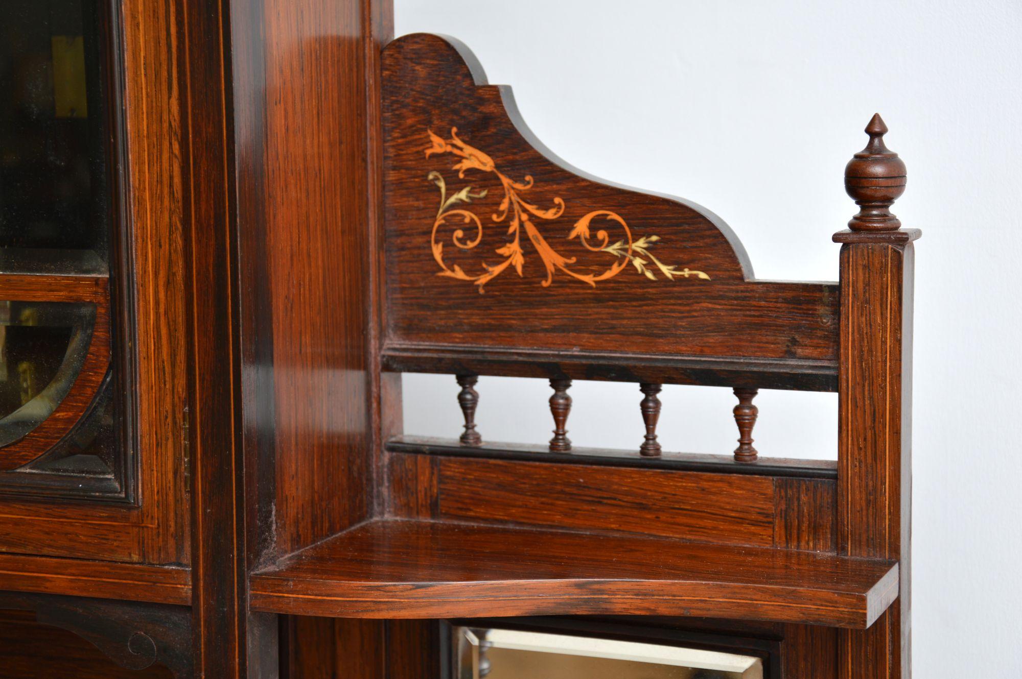 Antique Victorian Inlaid Chiffonier Cabinet 3