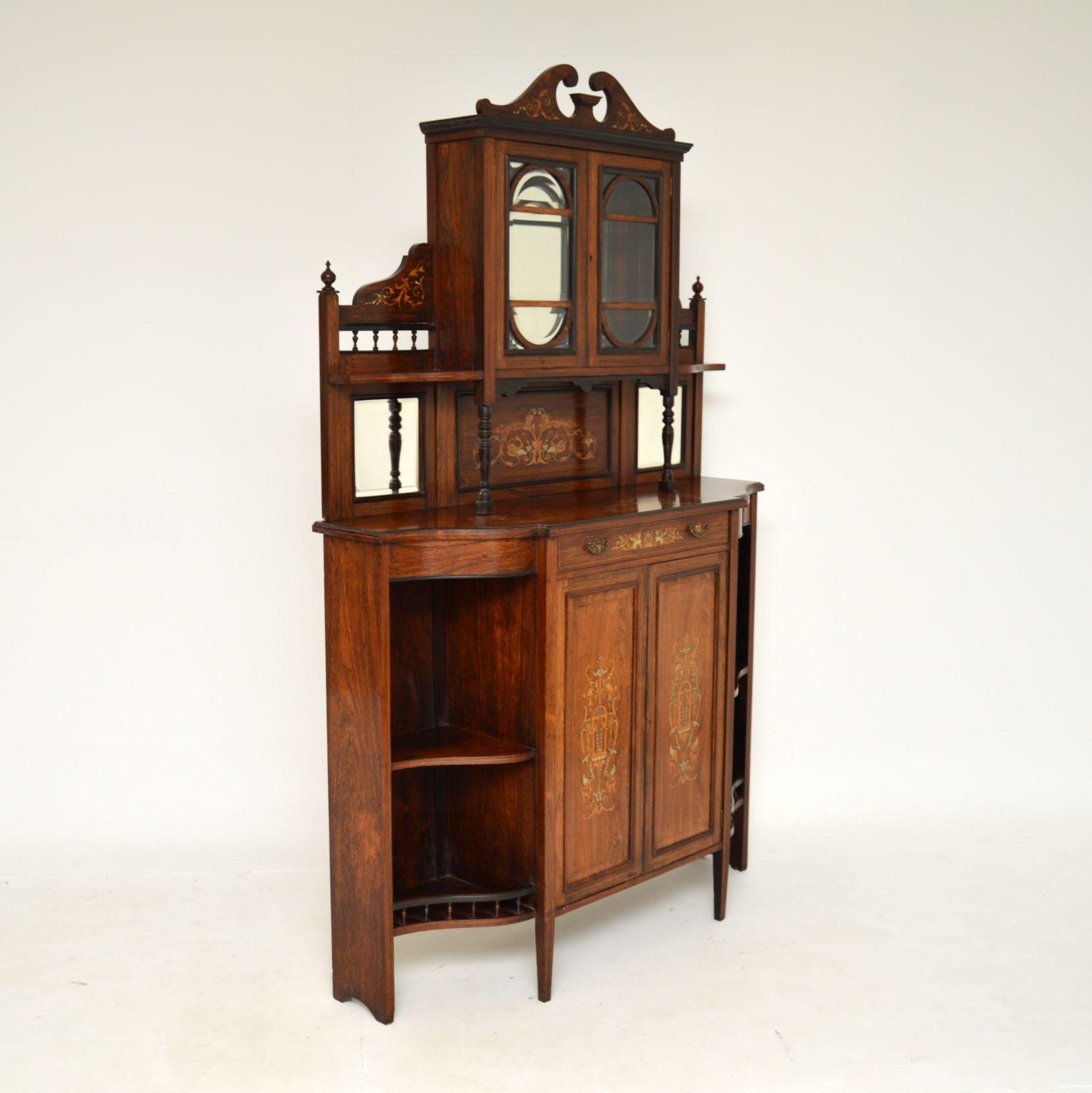 Antique Victorian Inlaid Chiffonier Cabinet In Good Condition In London, GB