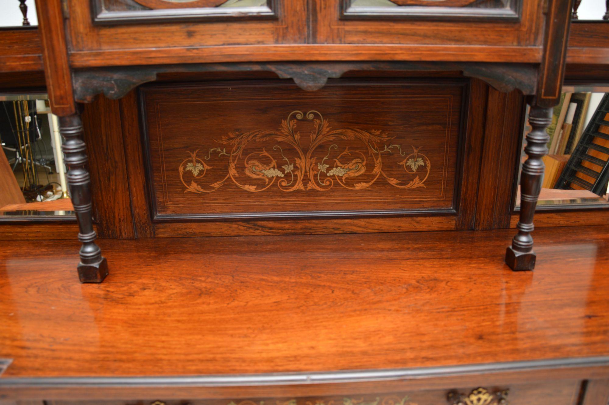Antique Victorian Inlaid Chiffonier Cabinet 4