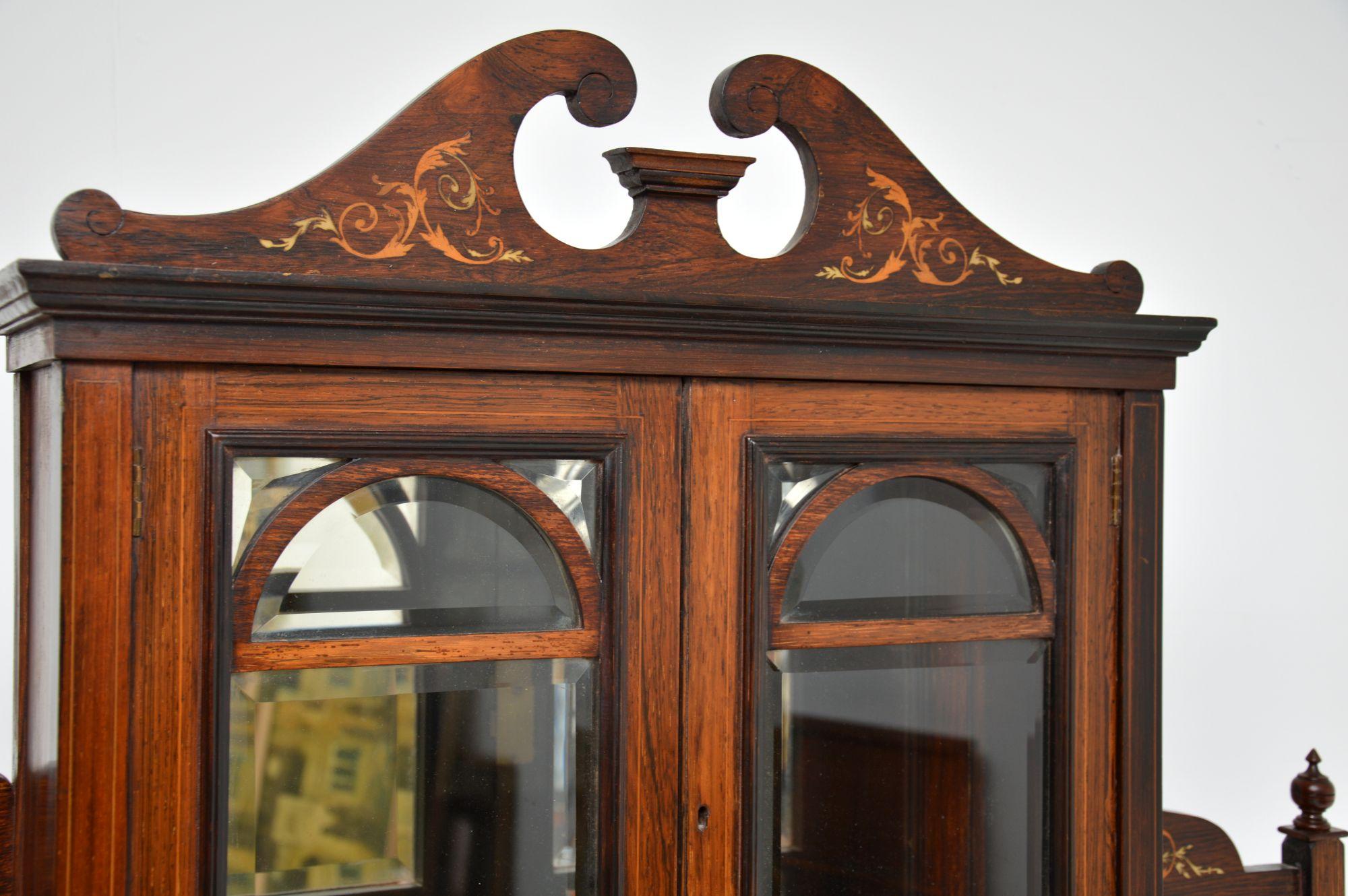 Antique Victorian Inlaid Chiffonier Cabinet 1