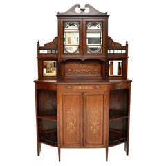 Antique Victorian Inlaid Chiffonier Cabinet