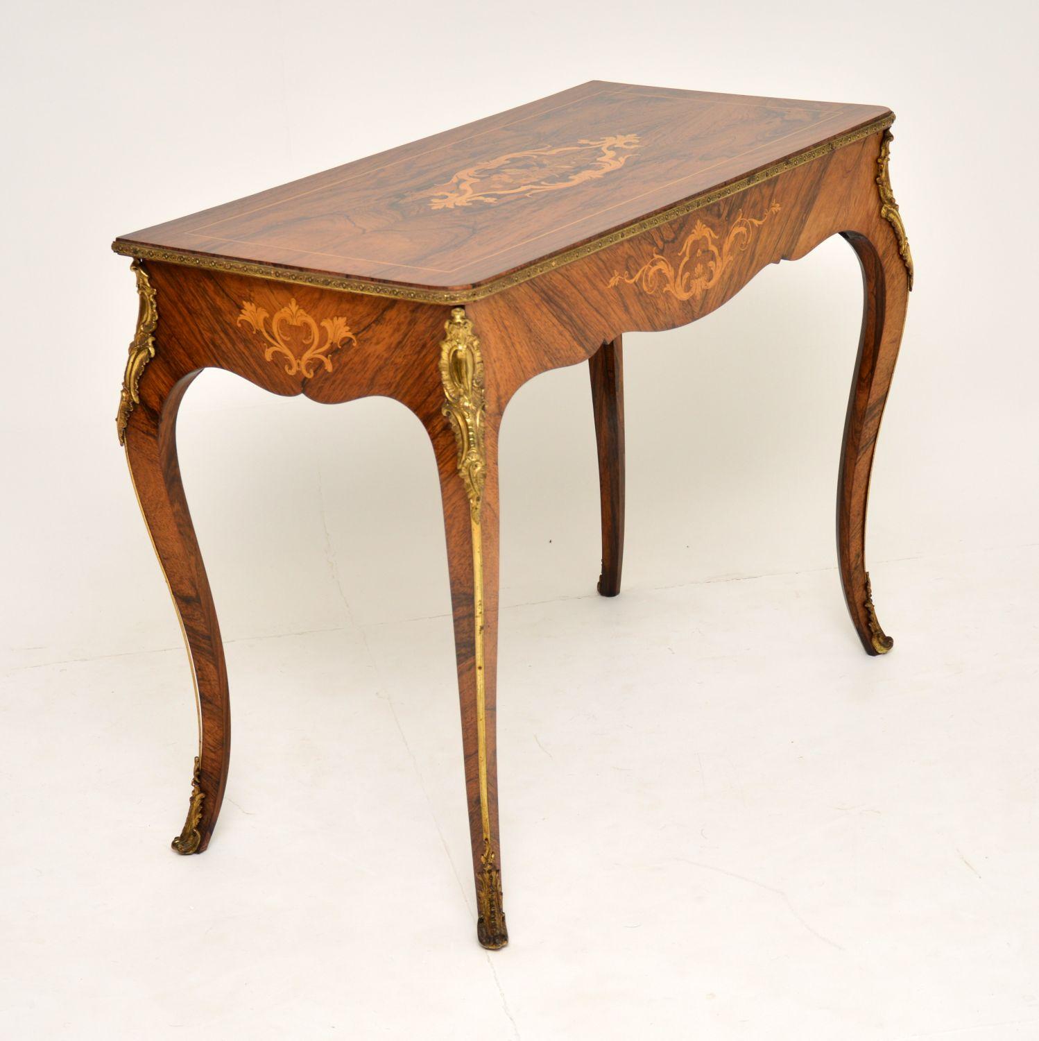 19th Century Antique Victorian Inlaid Console Table