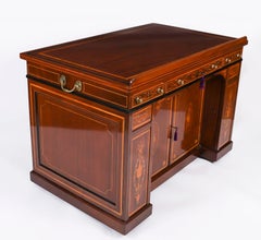 Antique Victorian Inlaid Mahogany Architects Desk Edwards & Roberts 19th Century