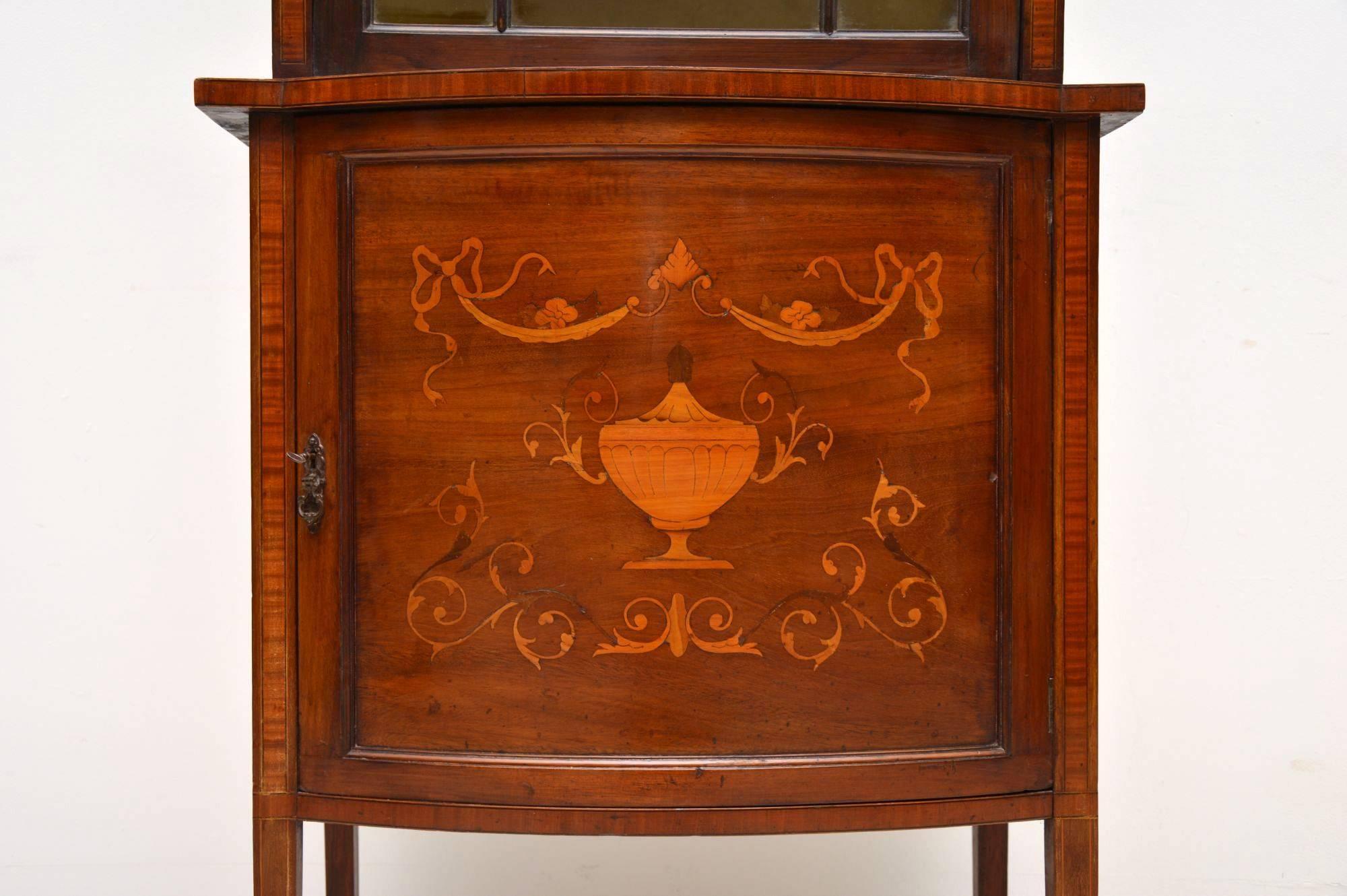 Antique Victorian Inlaid Mahogany Display Cabinet 2