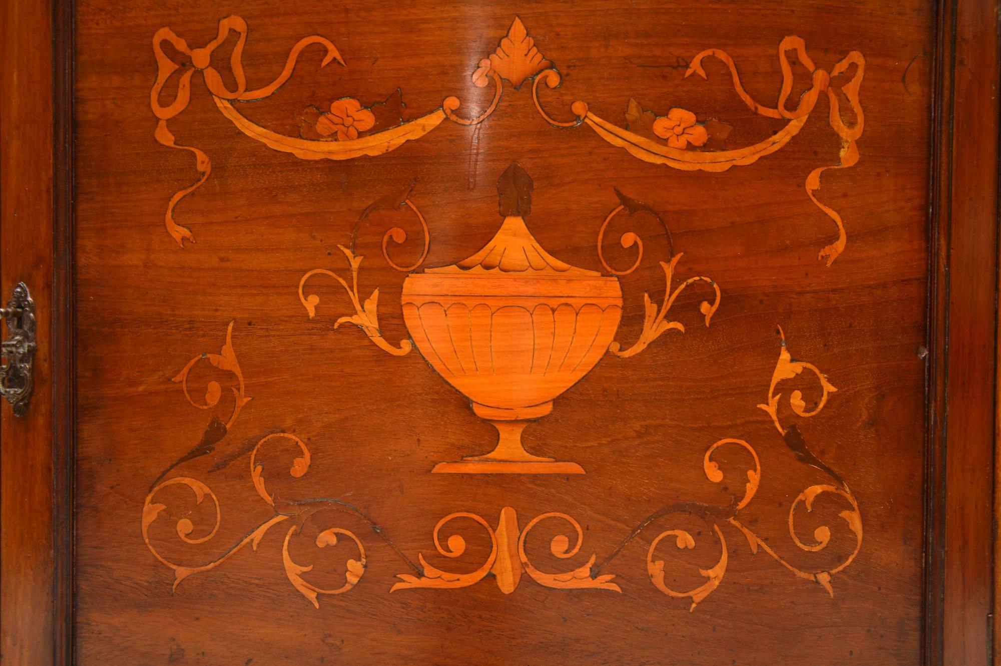 Antique Victorian Inlaid Mahogany Display Cabinet 3