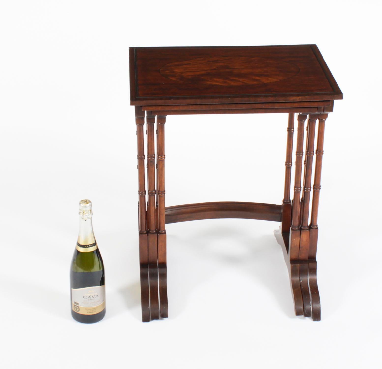 Antique Victorian Inlaid Nest of 3 Tables 19th Century 6