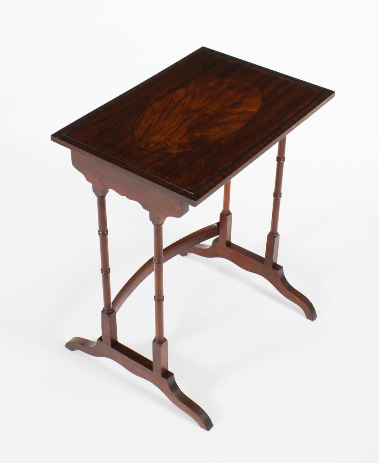 Antique Victorian Inlaid Nest of 3 Tables 19th Century 1