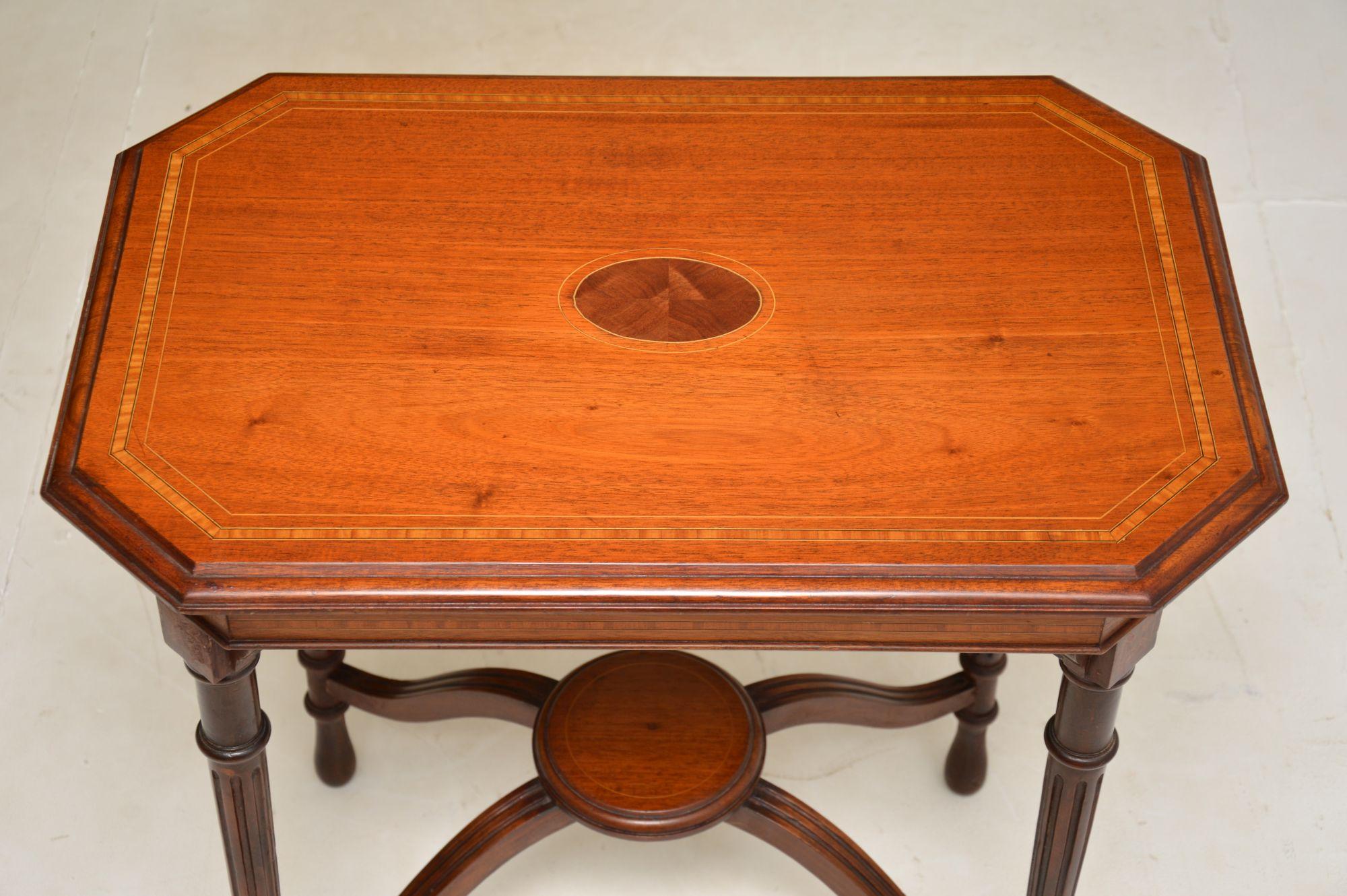British Antique Victorian Inlaid Occasional Side Table