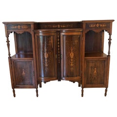 Antique Victorian Inlaid Rosewood Side Cabinet Antique Victorian Inlaid Rosewood Side Cabinet