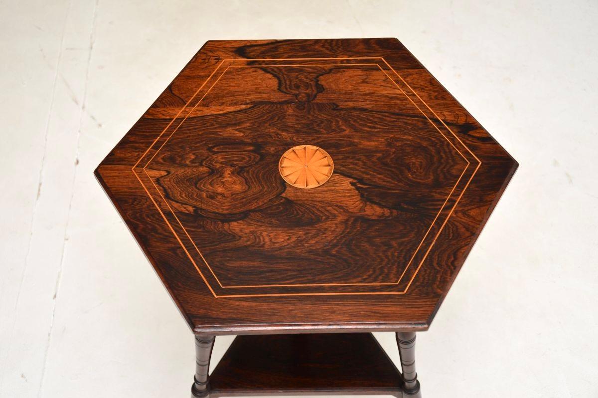 British Antique Victorian Inlaid Side Table