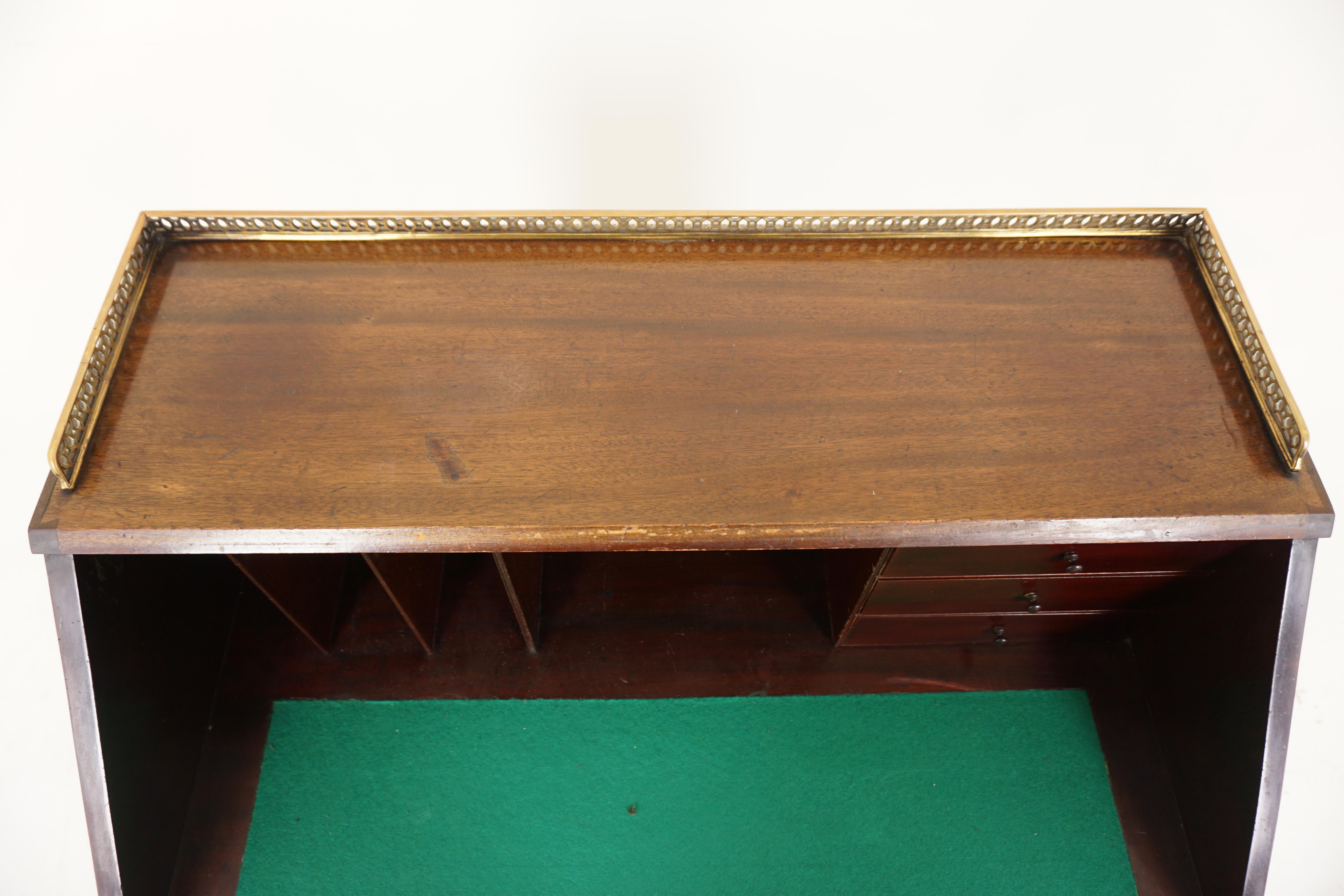 Antikes viktorianisches Schreibtischbüro mit Intarsien und schräger Front, Schottland 1900, H227 im Zustand „Gut“ im Angebot in Vancouver, BC