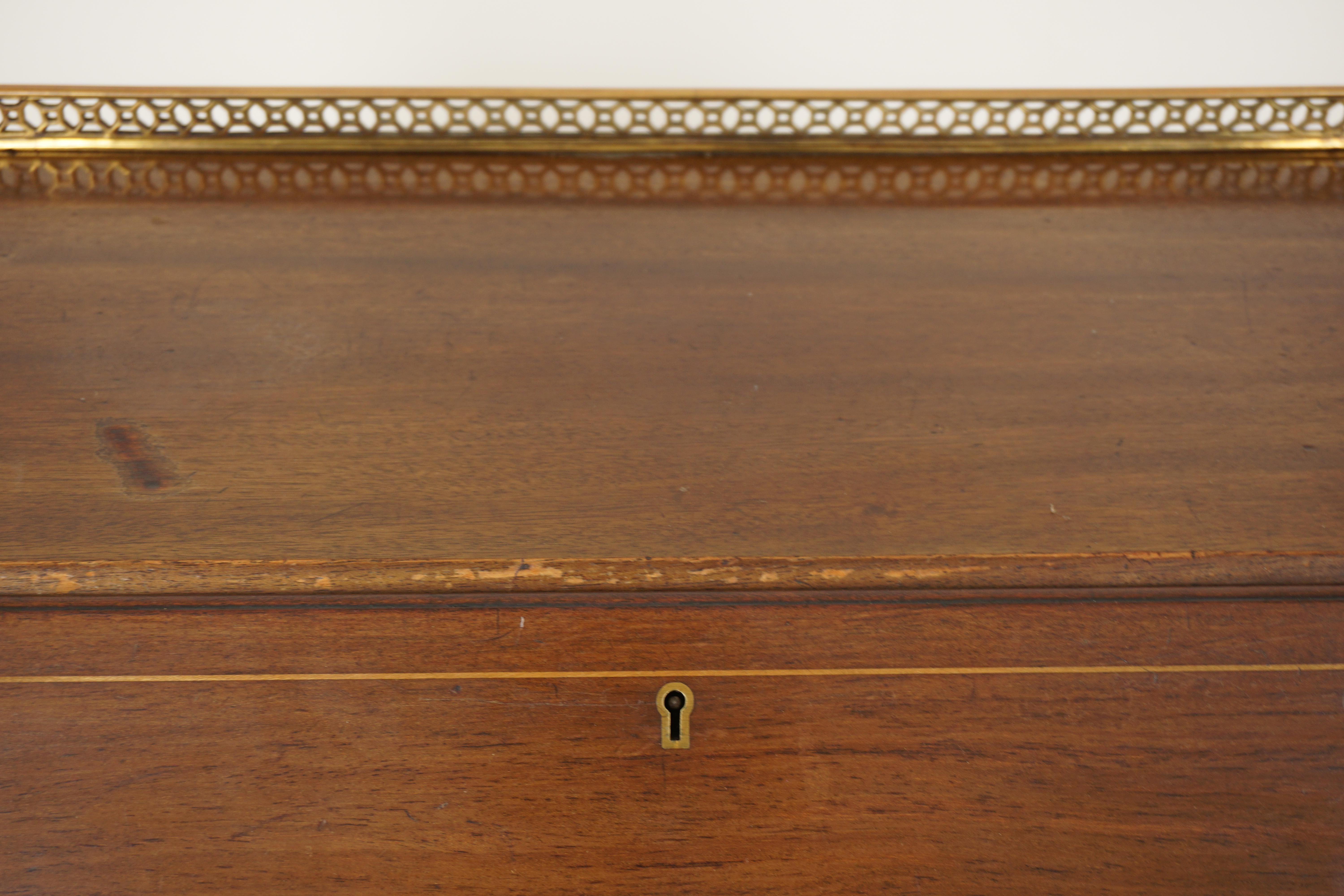 Walnut Antique Victorian Inlaid Slant Front Desk Bureau, Scotland 1900, H227 For Sale