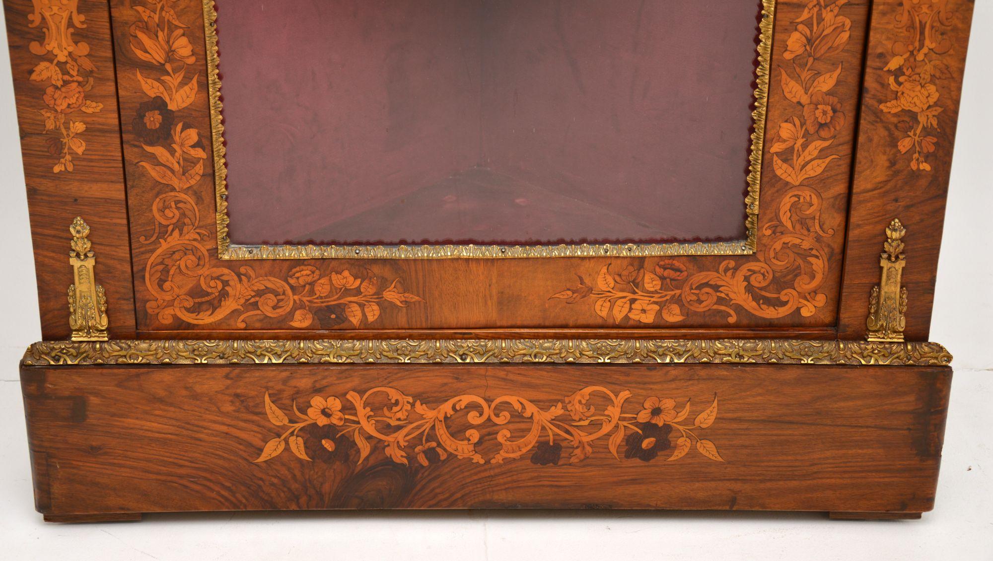 Antique Victorian Inlaid Walnut Corner Cabinet 2