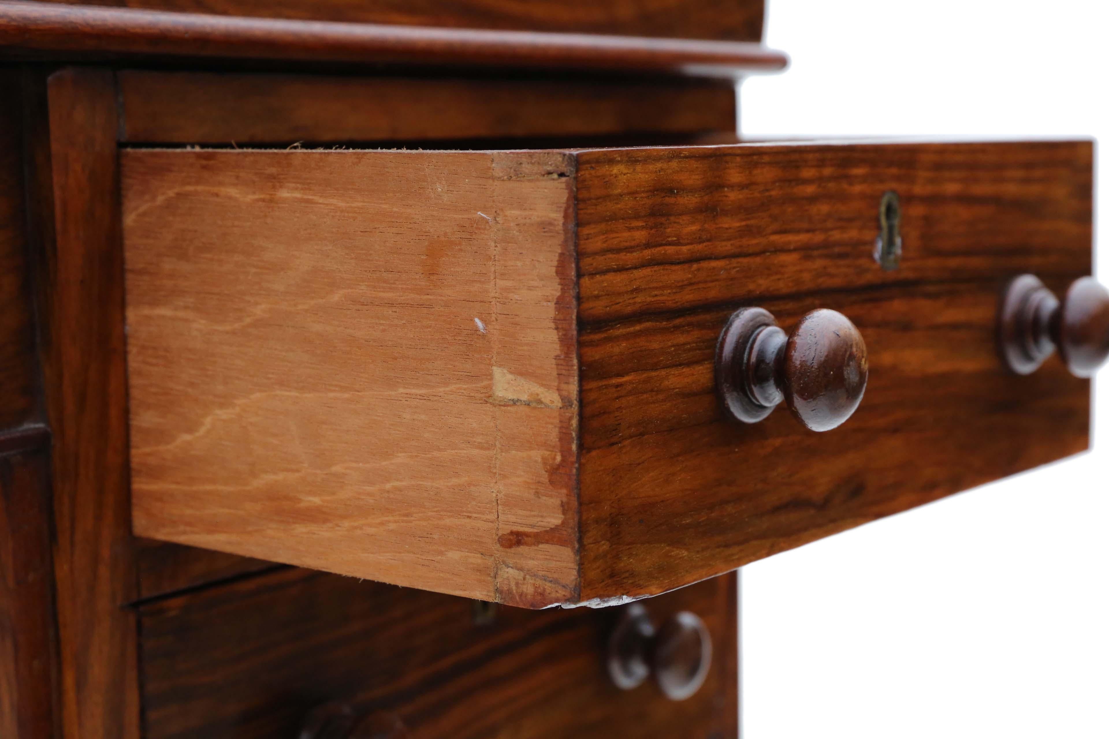 Antique Victorian Inlaid Walnut Davenport Writing Table Desk 2