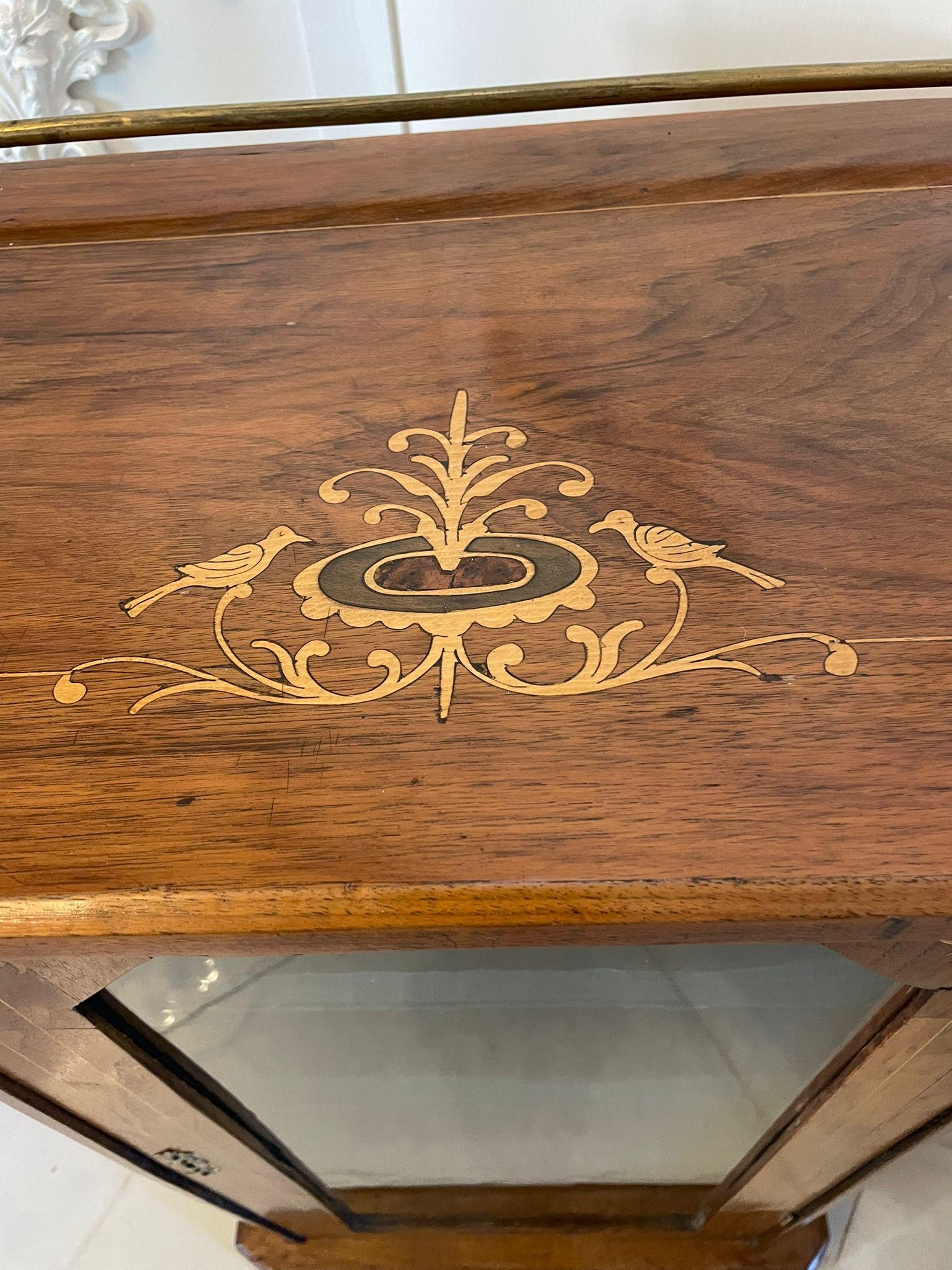 Antique Victorian Inlaid Walnut Music Cabinet 2