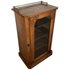 Antique Victorian Inlaid Walnut Music Cabinet