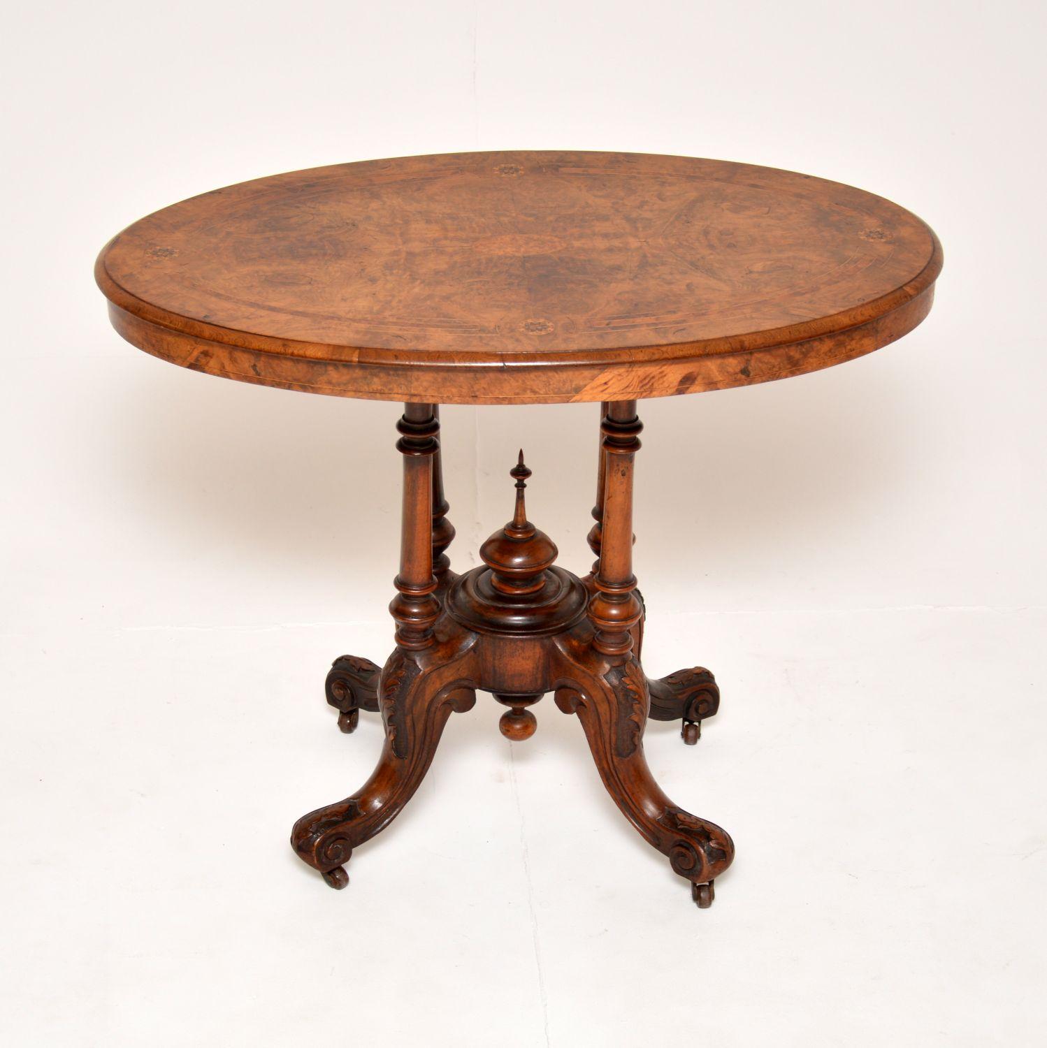 Antique Victorian Inlaid Walnut Occasional Side Table at 1stDibs