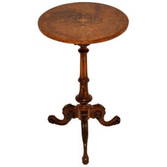 victorian occasional table Antique Victorian Inlaid Walnut Occasional Table