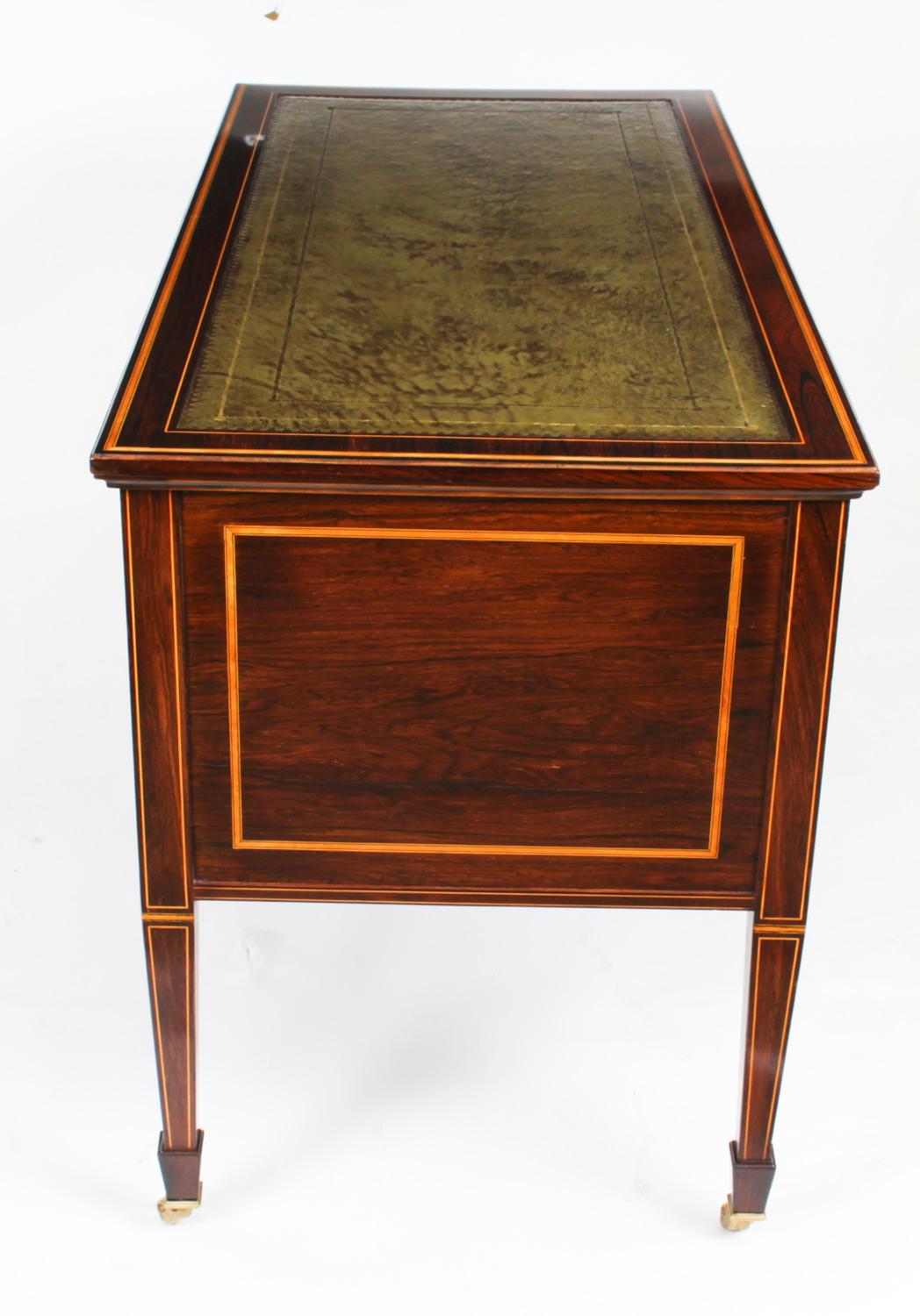 Antique Victorian Inlaid Writing Table Desk Manner of Edwards & Roberts 19th C 10