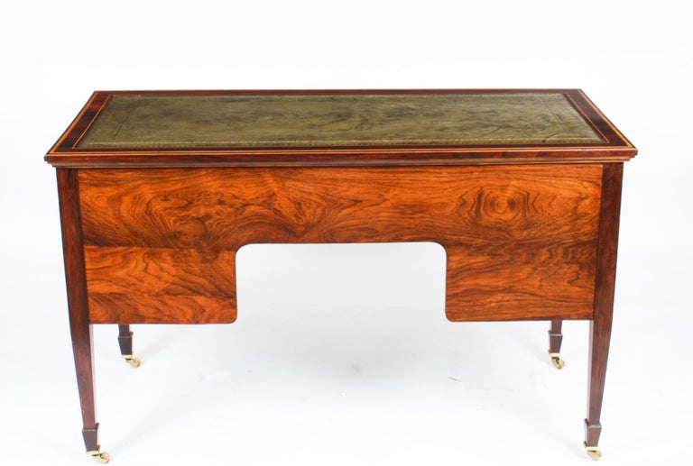 Antique Victorian Inlaid Writing Table Desk Manner of Edwards & Roberts 19th C For Sale 12