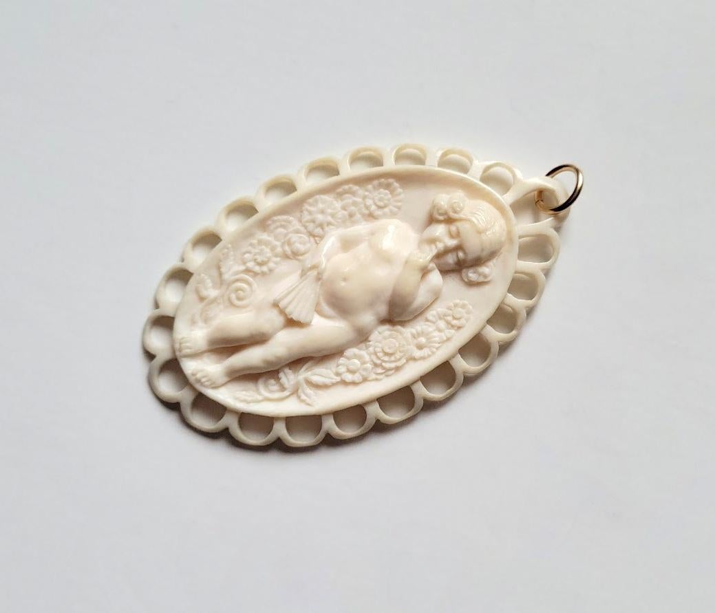 ivory cameo necklace