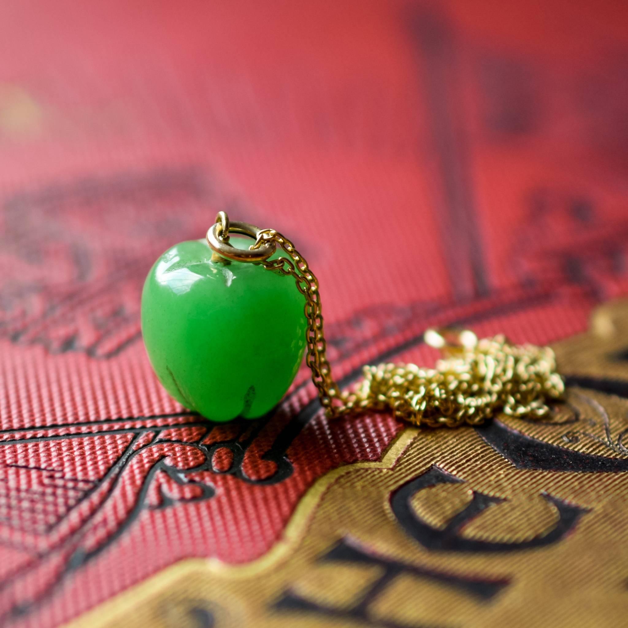 jade apple pendant
