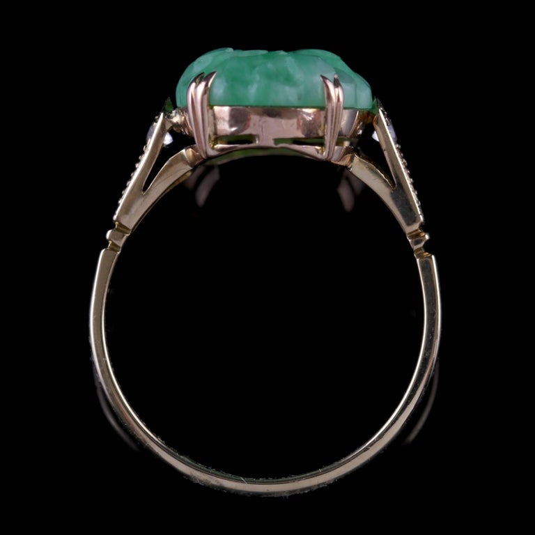 Antique Victorian Jade Ring Spinel 9 Carat Gold, circa 1900 For Sale at ...