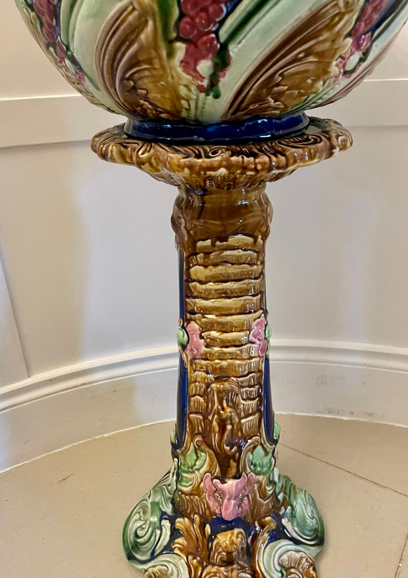 English Antique Victorian Jardiniere on Stand  For Sale